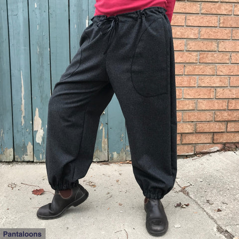 Charcoal Woolen PANTALOONS | Regular-Cut, Length 1 | Model is 5'5.5" or 166cm