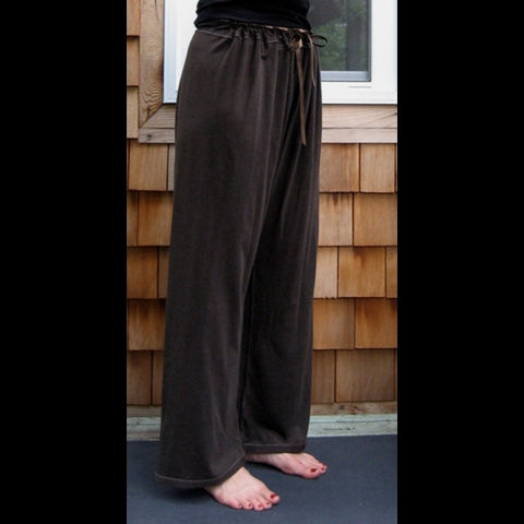 Bamboo Dream Pants: Loose-Fitting Yoga Pants for Women in Chocolate Brown, Length 2
