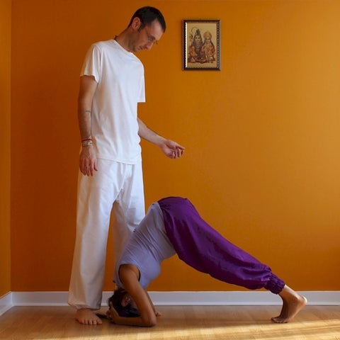 Thicker Cotton Dream Pants: Loose-Fitting Yoga Pants for Men<br>Pictured here: Vasu (with Aarti) of <a href="http://www.yogaasitis.com" target="_blank">Yoga As It Is Centre </a>in Newmarket, Ontario