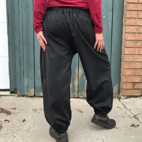 Charcoal Woolen PANTALOONS | Regular-Cut, Length 1 | Model is 5'5.5" or 166cm