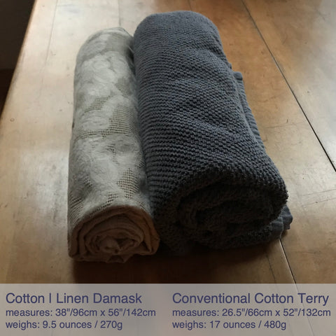 Light Weight Cotton Linen Antique Damask Bath Sheet Light Weight Cotton Linen Antique Damask Bath Sheet