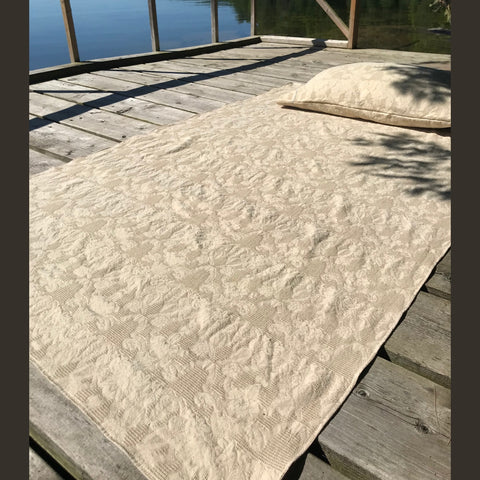 Enormous Cotton Linen Antique Damask Towel (Single Bed Sized)