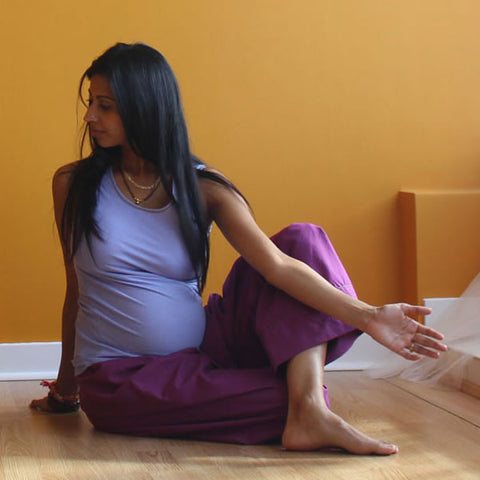 Thicker Cotton Dream Pants: Loose-Fitting Yoga Pants for Women in Plum<br>Pictured here: Aarti of <a href="http://www.yogaasitis.com" target="_blank">Yoga As It Is Centre </a>in Newmarket, Ontario