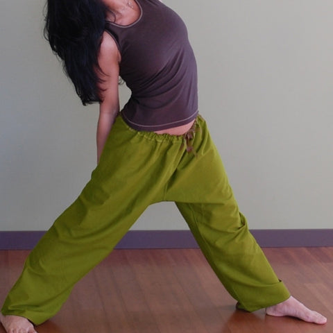 Clearance: SHANTI GREEN Original Light Weight Cotton Dream Pants: Loose-Fitting Yoga Pants
