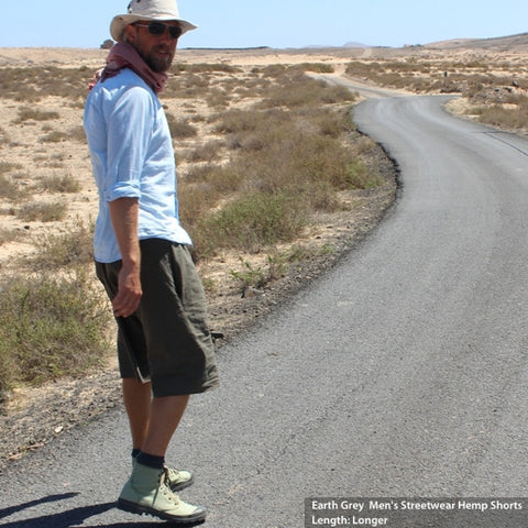 Hemp Streetwear Shorts with Pockets for Men